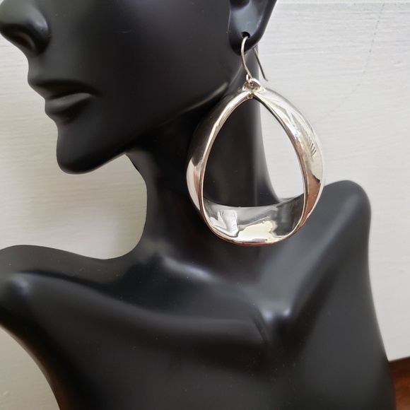 E&L Israel Sterling Silver Electroform Drop Earrings - Picture 2 of 9